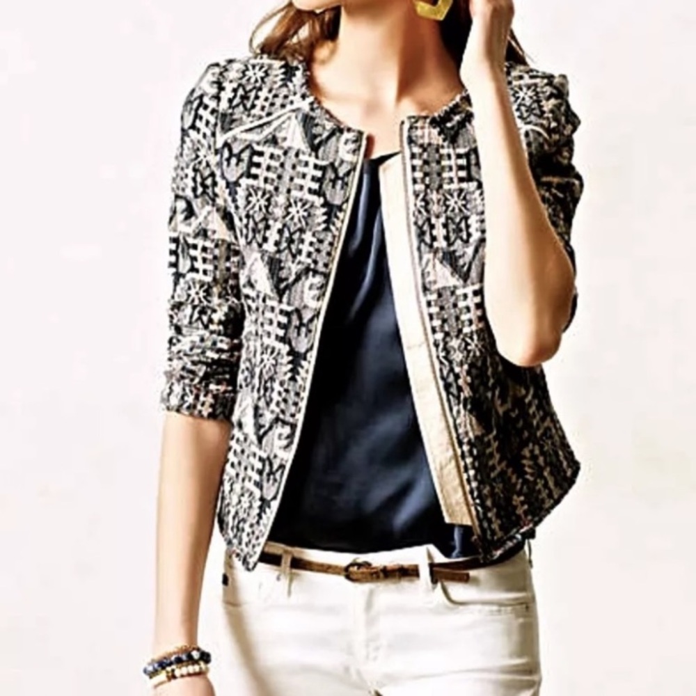 Anthropologie Hei Hei Zip-Up Blazer